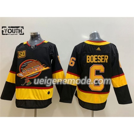 Kinder Eishockey Vancouver Canucks Trikot Brock Boeser 6 Flying Skate 50th Anniversary Adidas 2019-2020 Schwarz Authentic